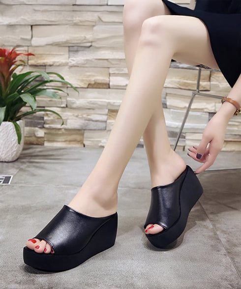 厚底サンダル レディース ウェッジソール ミュールサンダル オープントゥ 歩きやすい夏靴 軽量 美脚サンダル 疲れないサンダル韓国 おしゃれ コンフォートサンダル QLUY-001