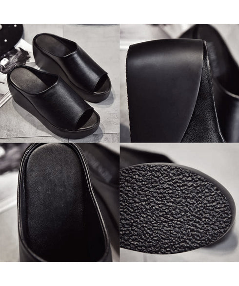 厚底サンダル レディース ウェッジソール ミュールサンダル オープントゥ 歩きやすい夏靴 軽量 美脚サンダル 疲れないサンダル韓国 おしゃれ コンフォートサンダル QLUY-001