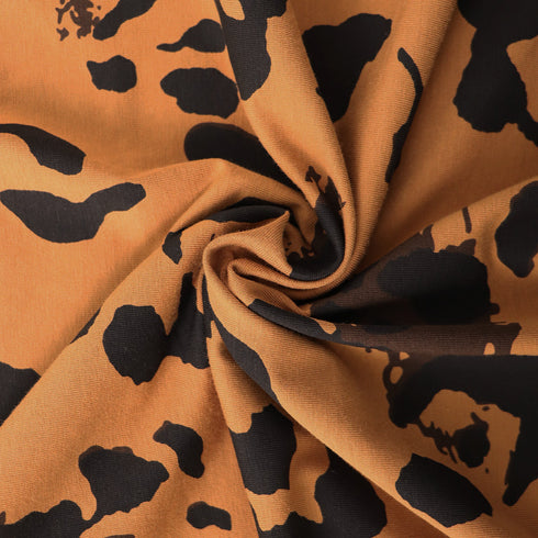 ヒョウ柄 tシャツ レディース 五分袖 ロングtシャツ カットソー ゆったり 体型カバー Tシャツ チュニック 夏服 プルオーバー 韓国ファッション ストリート TIANCH-001