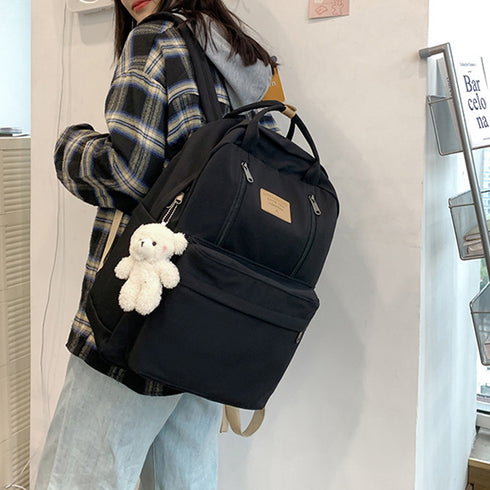 大容量リュック バックパック軽量通勤通学 レディース A4収納可 遠足リュック マザーズバック 旅行 キーホルダー付き ユニセックス アウトドア リュック黒 学生 TZM-274