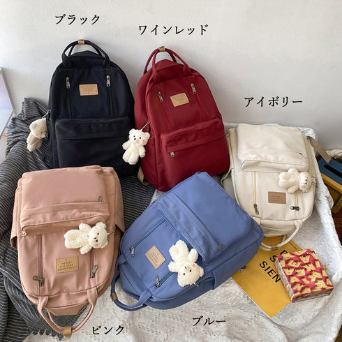 大容量リュック バックパック軽量通勤通学 レディース A4収納可 遠足リュック マザーズバック 旅行 キーホルダー付き ユニセックス アウトドア リュック黒 学生 TZM-274