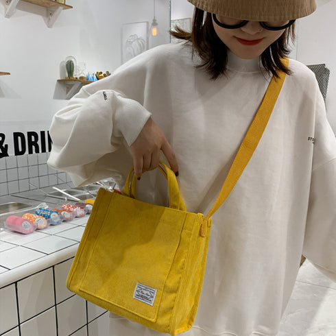 コーデュロイ ミニトートバッグ 3way スクエア ショルダーバッグ コンパクト 肩掛けバッグ 大人可愛い 斜め掛けバッグ お出かけ ミニマザーズバック 全5色 TZM-275