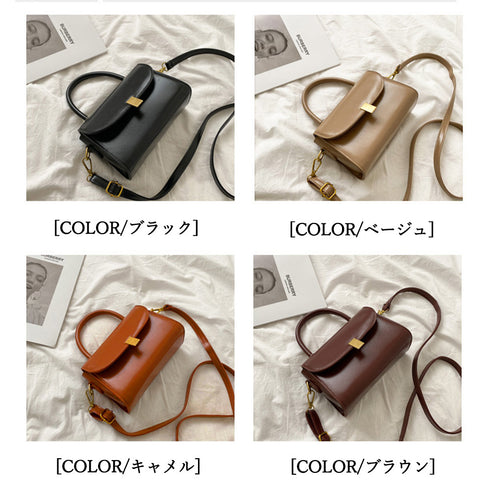 レトロショルダーバッグPUレザー2way レディース 斜め掛けバッグ カジュアル ミニハンドバッグ コンパクト 手持ちかばん おしゃれ ポシェット フラップバッグ TZM-282