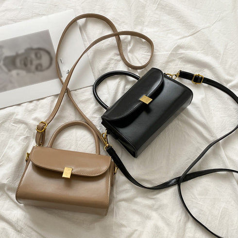 レトロショルダーバッグPUレザー2way レディース 斜め掛けバッグ カジュアル ミニハンドバッグ コンパクト 手持ちかばん おしゃれ ポシェット フラップバッグ TZM-282