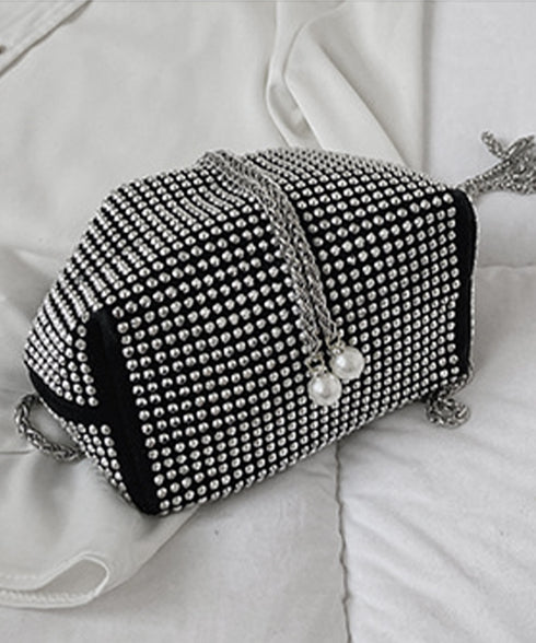キラキラ 巾着バッグ チェーンミニバッグ バケツバッグ レディース ラインストーン 斜め掛けバッグ コンパクト 肩掛けかばん 可愛い お呼ばれバッグ 結婚式二次会 TZM-307