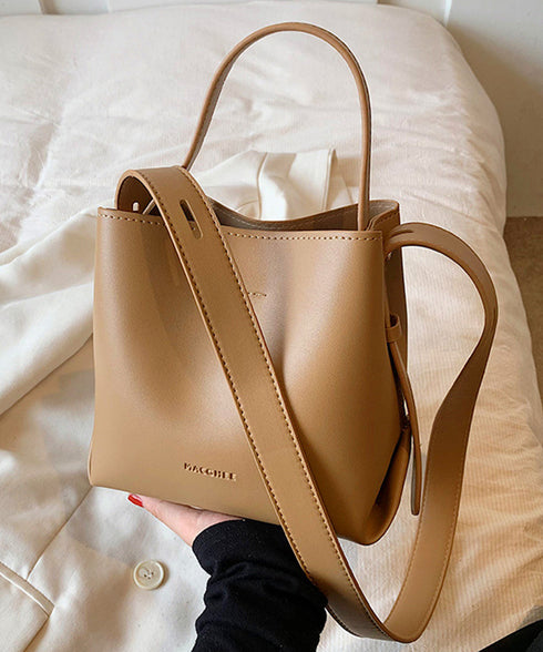 ショルダーバッグ 2wayバケットバッグ レディース 大人可愛い ミニハンドバッグ PUレザー オフィスカジュアル スクエア 斜め掛けバッグ バケツ型 合皮かばん TZM-318