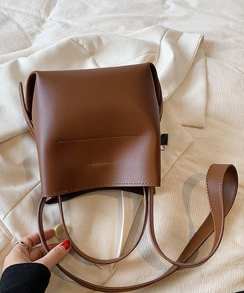 ショルダーバッグ 2wayバケットバッグ レディース 大人可愛い ミニハンドバッグ PUレザー オフィスカジュアル スクエア 斜め掛けバッグ バケツ型 合皮かばん TZM-318