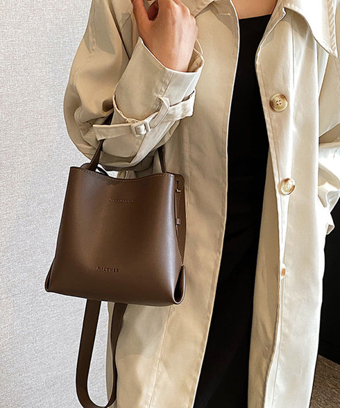 ショルダーバッグ 2wayバケットバッグ レディース 大人可愛い ミニハンドバッグ PUレザー オフィスカジュアル スクエア 斜め掛けバッグ バケツ型 合皮かばん TZM-318