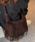 フリンジショルダーバッグスエード調バッグ レディース レトロ タッセルメッセンジャーバッグ カジュアル 斜め掛けカバン 大容量肩掛けバッグ 大きめ クロスボディ鞄 TZM-320