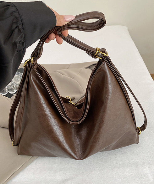 トートバッグ スエード調ショルダーバッグ レディース 大容量 秋冬斜めがけバッグ ベルトモチーフ 3WAYバッグ 通勤通学 リュックサック a4対応 大きめかばん TZM-329