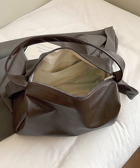 大容量ボストンバッグ2WAYトートバッグ ソフトレザー風肩掛けバッグ シンプルショルダーバッグ おしゃれユニセックススクエアバッグ大人カジュアル斜めがけバッグ旅行 TZM-333