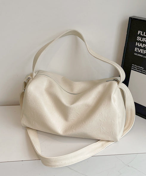 大容量ボストンバッグ2WAYトートバッグ ソフトレザー風肩掛けバッグ シンプルショルダーバッグ おしゃれユニセックススクエアバッグ大人カジュアル斜めがけバッグ旅行 TZM-333