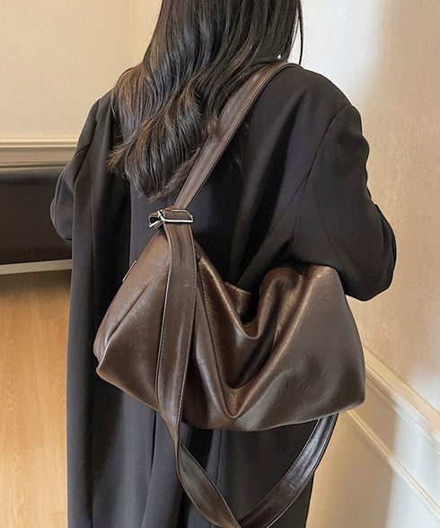 大容量ボストンバッグ2WAYトートバッグ ソフトレザー風肩掛けバッグ シンプルショルダーバッグ おしゃれユニセックススクエアバッグ大人カジュアル斜めがけバッグ旅行 TZM-333