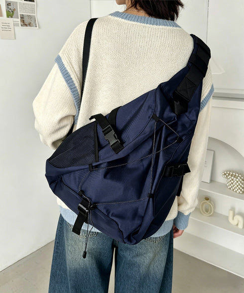 ワンショルダーバッグ 大容量ボディバッグ ユニセックスメッセンジャーバッグ お出かけスリングバッグ 自転車アウトドアバッグ クロスボディバッグ韓国風スポーツバッグ TZM-334