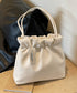 ギャザートートバッグ フリル肩掛けバッグ 手提げバッグ レディースおしゃれかばん フェイクレザーミニトート 大人女子上品かばん オフィスカジュアルハンドバッグ通勤 TZM-337