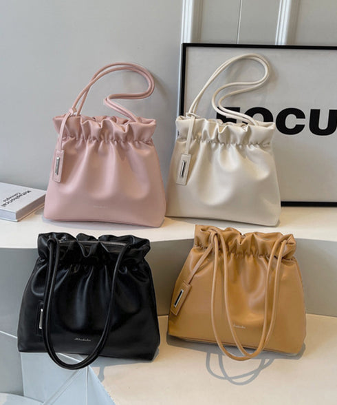 ギャザートートバッグ フリル肩掛けバッグ 手提げバッグ レディースおしゃれかばん フェイクレザーミニトート 大人女子上品かばん オフィスカジュアルハンドバッグ通勤 TZM-337