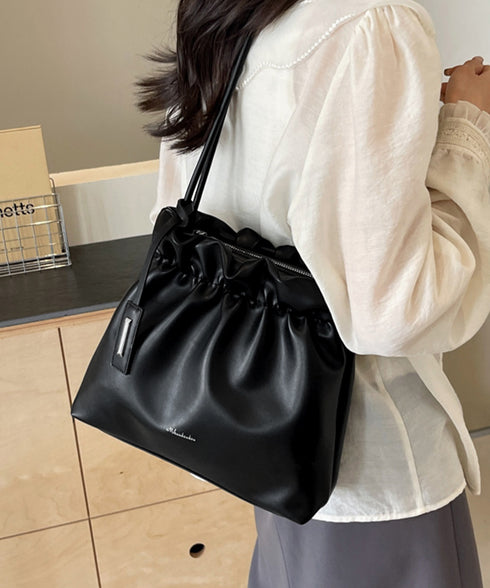 ギャザートートバッグ フリル肩掛けバッグ 手提げバッグ レディースおしゃれかばん フェイクレザーミニトート 大人女子上品かばん オフィスカジュアルハンドバッグ通勤 TZM-337