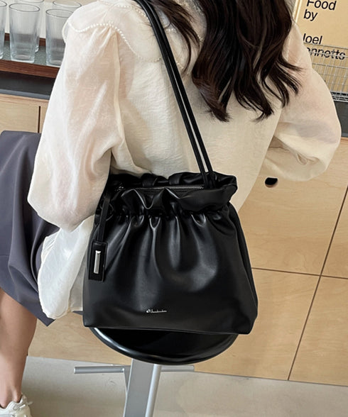 ギャザートートバッグ フリル肩掛けバッグ 手提げバッグ レディースおしゃれかばん フェイクレザーミニトート 大人女子上品かばん オフィスカジュアルハンドバッグ通勤 TZM-337