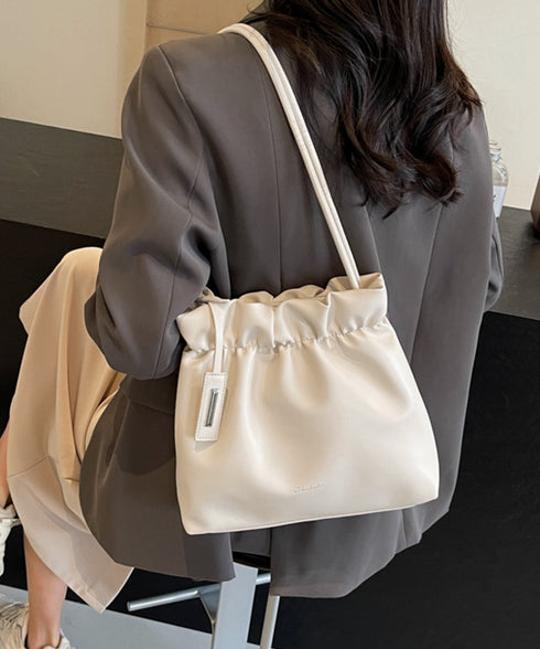 ギャザートートバッグ フリル肩掛けバッグ 手提げバッグ レディースおしゃれかばん フェイクレザーミニトート 大人女子上品かばん オフィスカジュアルハンドバッグ通勤 TZM-337