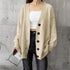 ニットカーディガン レディース アウター ゆったり 韓国風 トップス 羽織り vネックカーデ 体型カバー 長袖 中厚手 ドロップショルダー カーディガン 春秋冬 WANGYUE-002