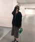 ニットカーディガン レディース アウター ゆったり 韓国風 トップス 羽織り vネックカーデ 体型カバー 長袖 中厚手 ドロップショルダー カーディガン 春秋冬 WANGYUE-002