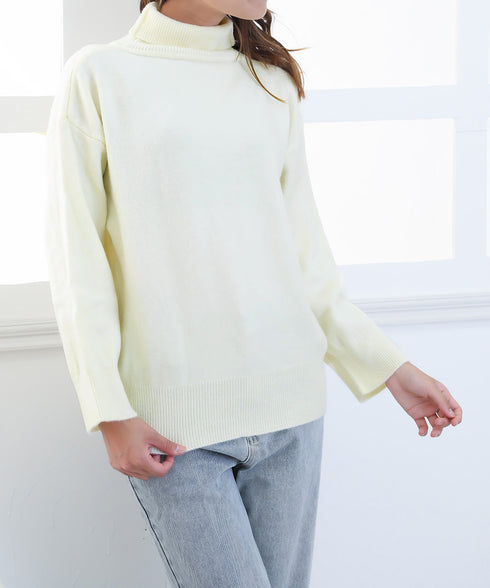 タートルネックニット レディース 秋冬服 ハイネック セーター あたたか 長袖 ニットトップス 無地 シンプル 大人カジュアル ニットソー オルチャン人気セーター WANGYUE-035