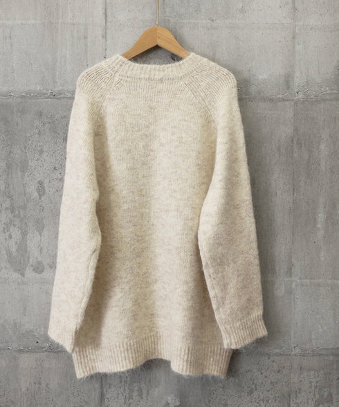 もちもちニットトップスきれいめセーター冬 チクチクしないニットレディース 大人可愛いセーター長袖 オフィスカジュアルトップス秋 着やせニットゆったりラウンドネック WANGYUE-041