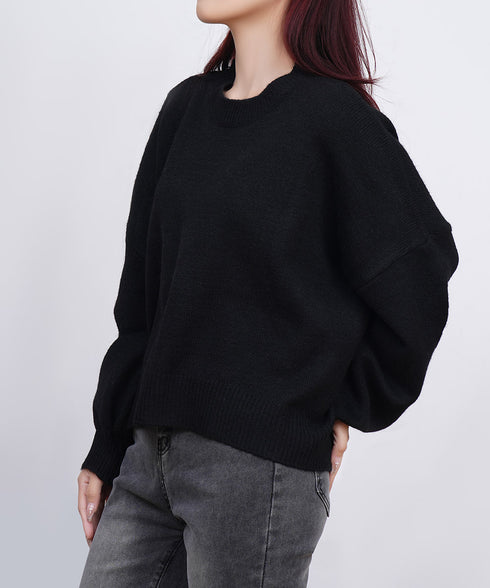 ゆったりコクーンニットミックスカラー秋冬 ふわふわもっちりニットトップス レディース 大人可愛い韓国風 クルーネックカジュアルきれいめセーターおしゃれ 体型カバー WANGYUE-042