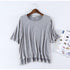 tシャツ レディース 半袖 カットソー tシャツ レディース 半袖 カットソー ラウンドネック 無地 トップス シンプル XYK-012