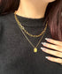 チョーカーネックレス チェーンネックレス 2連ネックレス レディース 韓国アクセサリー オフィスカジュアル 文字モチーフ風ペンダント プチプラアクセサリー お洒落 YUERAN-003