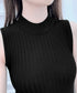 リブニットトップスレディースタンクトップ 韓国風 クルーネックニット 着回し インナートップス ノースリーブ 重ね着ニットタンクトップ 着やせ 春夏秋冬ニットソー YYM-001