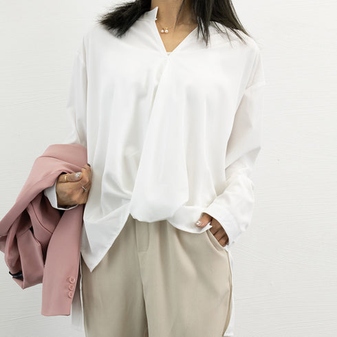 シャツブラウス レディース 大きいサイズ 春夏 スキッパーブラウス オフィスカジュアルトップス 七分袖 ブラウス 20代 30代 40代 ZHUIMR-002