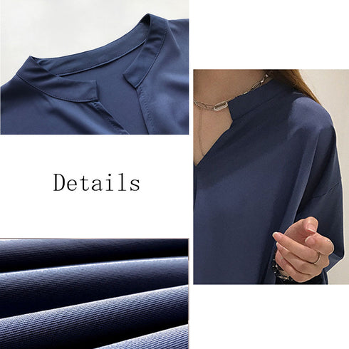 シャツブラウス レディース 大きいサイズ 春夏 スキッパーブラウス オフィスカジュアルトップス 七分袖 ブラウス 20代 30代 40代 ZHUIMR-002