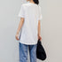 ロゴtシャツ レディース 半袖カジュアル チュニック tシャツ サイドスリット ロング丈Tシャツ 体型カバーカットソー 韓国夏服 プリント おしゃれ ロンT着やせ ZHUIMR-004