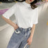 ワンショルダー tシャツ レディース ワンショルダー tシャツ レディース ロゴ カットソー 半袖 トップス 春夏 肩あき プルオーバー おしゃれ ZHUIMR-064
