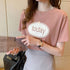 ロゴTシャツ レディース 半袖 ロゴTシャツ レディース 半袖 カットソー 春夏 トップス ラウンドネック カジュアル コットン tシャツ ロゴプリント ZHUIMR-065