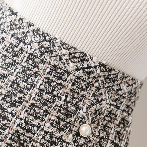 ツイード スカート レディース ツイード スカート レディース ショート丈 チェック柄 台形スカート ハイウエス Aライン タイトスカート 大人可愛い ZHUIMR-089