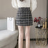ツイード スカート レディース ツイード スカート レディース ショート丈 チェック柄 台形スカート ハイウエス Aライン タイトスカート 大人可愛い ZHUIMR-089