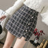 ツイード スカート レディース ツイード スカート レディース ショート丈 チェック柄 台形スカート ハイウエス Aライン タイトスカート 大人可愛い ZHUIMR-089