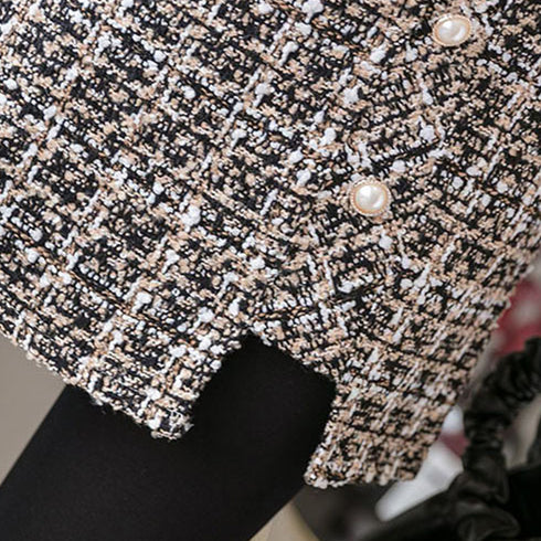 ツイード スカート レディース ツイード スカート レディース ショート丈 チェック柄 台形スカート ハイウエス Aライン タイトスカート 大人可愛い ZHUIMR-089