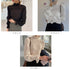 メロウフリル ハイネックブラウス 韓国風 シースルートップスレディース 重ね着インナー長袖 ギャザーブラウスきれいめ シフォントップス着やせ おしゃれプルオーバー ZHUIMR-099