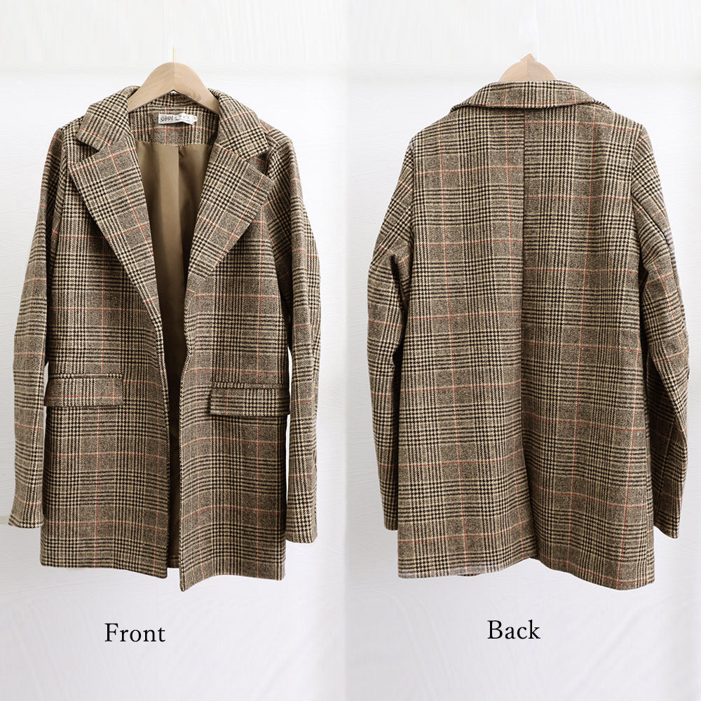 新品タグ付　タキマキ私服購入品　RECTOグレンチェックテーラードジャケット韓国 新品タグ付タキマキ私服購入品RECTOグレンチェックテーラード