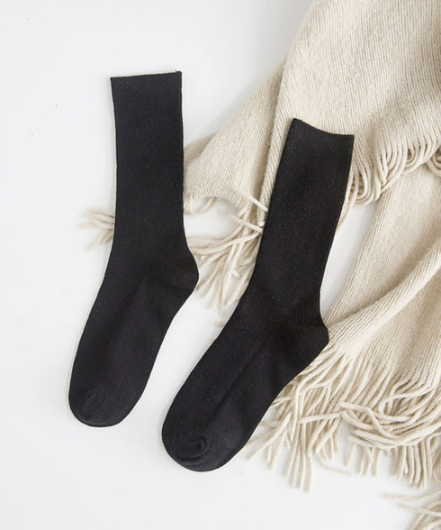 リブソックス レディース ミドル丈 靴下 無地綿混ソックス シンプル 通学靴下 レトロ カラーソックス カラバリ靴下 蒸れない カジュアルクルーソックス 春夏秋冬 ZUSH-001