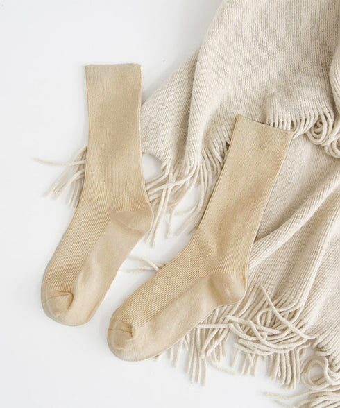 リブソックス レディース ミドル丈 靴下 無地綿混ソックス シンプル 通学靴下 レトロ カラーソックス カラバリ靴下 蒸れない カジュアルクルーソックス 春夏秋冬 ZUSH-001