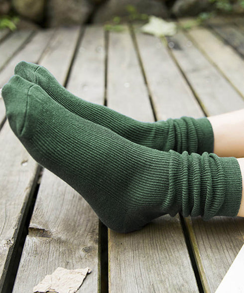 リブソックス レディース ミドル丈 靴下 無地綿混ソックス シンプル 通学靴下 レトロ カラーソックス カラバリ靴下 蒸れない カジュアルクルーソックス 春夏秋冬 ZUSH-001