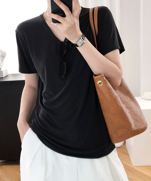 半袖 Tシャツ レディース シンプル カジュアル カットソー 無地 サマーtシャツ 着やせ おしゃれ 夏服 大人 AMYX-86009
