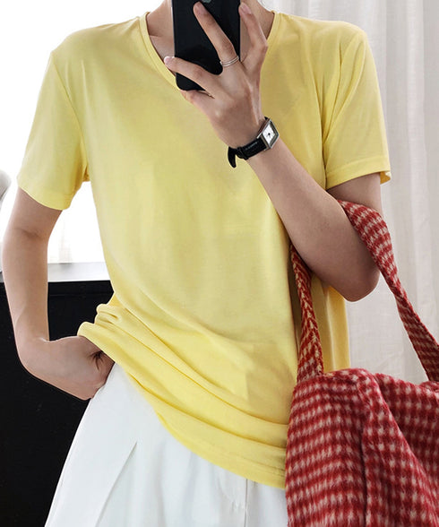 半袖 Tシャツ レディース シンプル カジュアル カットソー 無地 サマーtシャツ 着やせ おしゃれ 夏服 大人 AMYX-86009