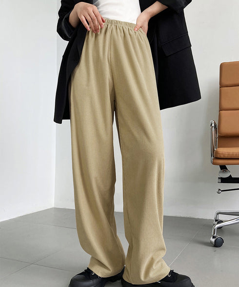 ワイドパンツ ウエストゴムイージーパンツ レディース ゆったり ストレートパンツ カジュアル ルーズパンツ 秋冬 ロングパンツ リラックス ウエア AMYX-86050