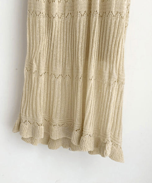 透かし編みニットワンピース2点セット韓国 レディース おしゃれ クロシェニット キャミワンピ付き サマーマーメイドワンピース 半袖 ラウンドネック 春夏 きれいめ AMBL-6001