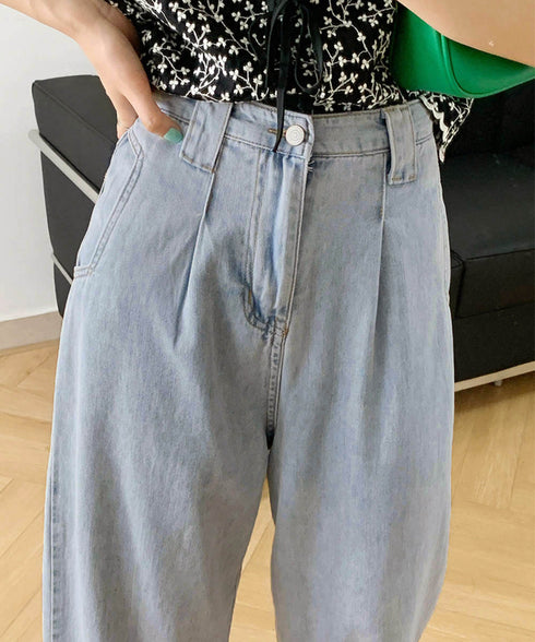 ワイド デニムパンツ レディース 韓国 ゆったり ジーンズ ハイウエスト ジーパン アンクル丈 ロングパンツ 美脚 ボトムス AMJZ-83012